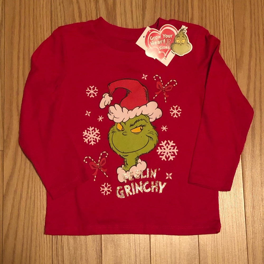 Grinch Red Kids Long Sleeve Shirt